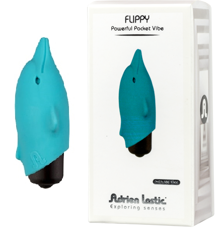 Минивибратор дельфинчик Adrien Lastic Pocket Vibe Flippy голубой - 1