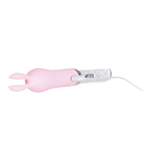 Вибратор с ушками для клитора розового с серебристым цвета BMS Factory Petites Lil’ Cottontail Vibrator - 4