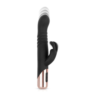 Вибратор Пульсатор кролик черный Rosy Gold Rabbit Vibrator with thrusting function 