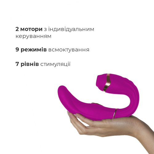Силіконовий пульсатор для зони G з вакуумною стимуляцією клітора рожевий Adrien Lastic - 3