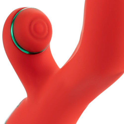 Вібратор кролик червоного кольору з флогером Lockink Sevanda Whip Vibrating Massage Wand - 7
