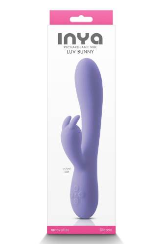Вібратор із відростком для клітора бузкового кольору NS Novelties INYA LUV BUNNY - 2