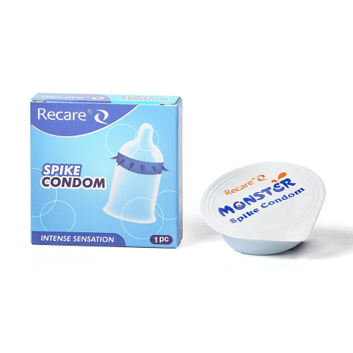 Презерватив прозорий із шипами Recare Spike Condom - 3
