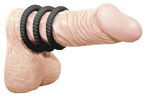 Набор эрекционных колец на член силиконовые черные You2Toys Lust 3 штуки - 3