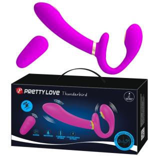 Вібрострапон безременної рожевого кольору з пультом ДК Pretty Love Thunderbird
