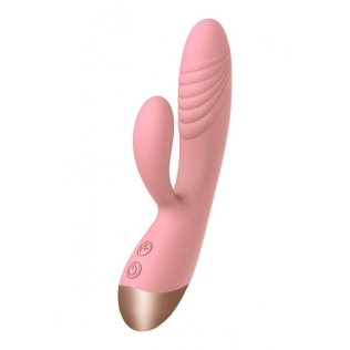 Вібратор із відростком для клітора рожевого кольору Wooomy Elali Pink Rabbit Vibrator