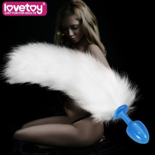 Анальна пробка з білий хвостом Lovetoy