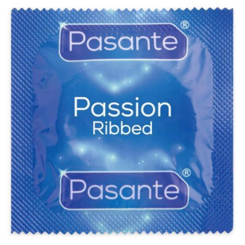 Презервативы с ребристой структурой из натурального латекса Pasante Ribbed Passion 1 штука - 1