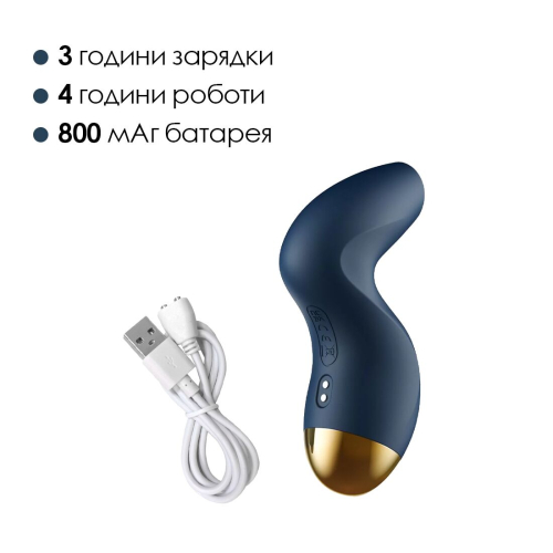 Вакуумний кліторальний стимулятор синього кольору Svakom Pulse Pure - 5