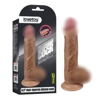 Фалоімітатор силіконовий з вінками коричневий на присоску Lovetoy