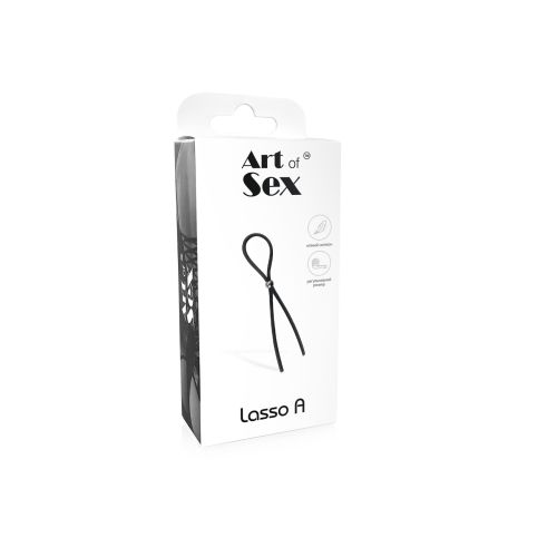 Ерекційне ласо із силікону чорного кольору Art of Sex Lasso A - 4