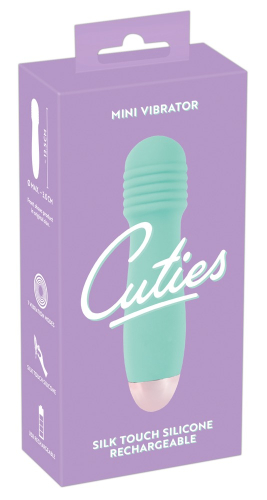 Вибростимулятор с необычной структурой салатового цвета Soft Silicone Cuties Mini Vibrator - 1