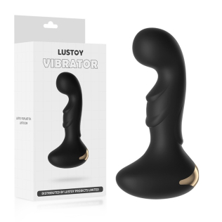 Анальный вибратор черного цвета Lustoy 