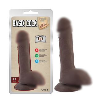 Фаллоимитатор реалистичный на присоске коричневого цвета Chisa T-Skill Real Basix Cock