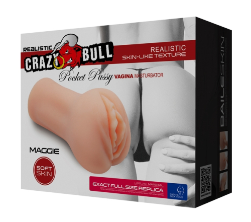 Мастурбатор-Вагіна для члена з кібершкіри Crazy Bull MAGGIE POCKET pussy MASTURBATOR - 8