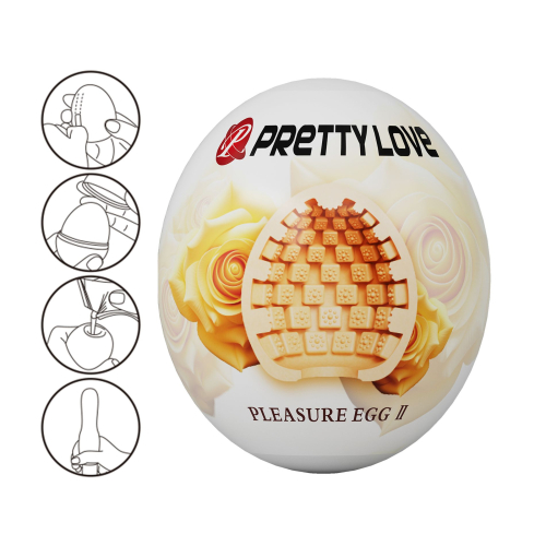 Мастурбатор яйце в колбі бежеве Lybaile PRETTY LOVE Pleasure Egg - 6