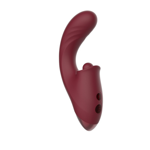 Вибратор вагинальный для точки G с клиторальным отростком бордовый Chisa Triple Orgasm Vibrator Kissen Tide - 2