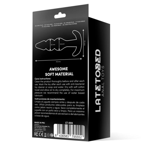 Анальная пробка шарообразная с якорем черного цвета Latetobed Gevil Anchor Butt Plug - 3