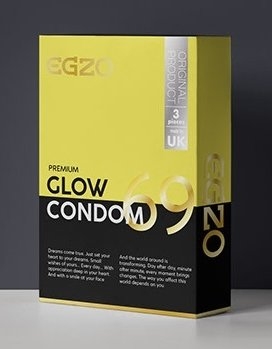 Сяючі презервативи універсального розміру EGZO Glow № 3 ЕГЗО - 1