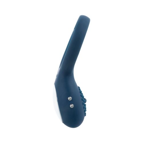 Ерекційне віброкільце на член подвійне силіконове синє Boners Vibrating Double Cock Ring - 4