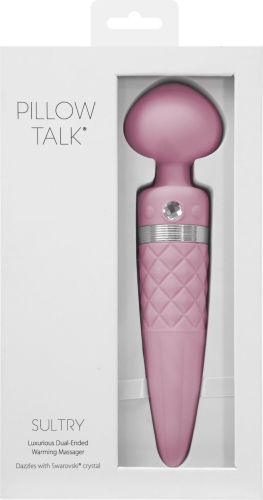 Розкішний вібромасажер з підігрівом вібрація і ротація PILLOW TALK-Sultry Pink з кристалом Сваровські - 13