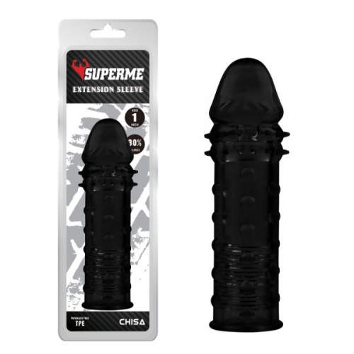 Насадка на пеніс з кульками та вусиками чорного кольору Chisa Sleeve - 1