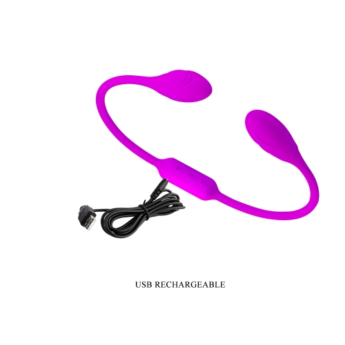 Двухсторонний вибратор для пар фиолетовый LYBAILE PRETTY LOVE Dream Lover's Whip - 9