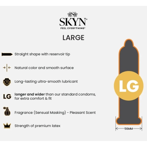 Презервативы полиизопреновые большого размера Skyn Large 6 штук - 2