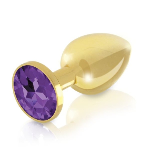 Набор золотистых анальных пробок с кристаллом RIANNE S - Booty Plug Luxury Set, диаметр 3 и 3,5см - 5