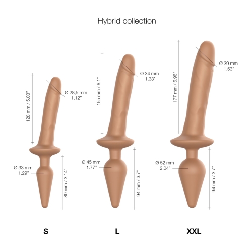 Анальная пробка с фаллоимитатором телесного цвета размер S Strap On Me PLUG IN DILDO - 4