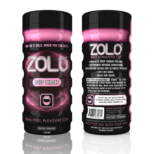 Мастурбатор для чоловіків рожевого кольору Zolo Deep Throat Cup - 1