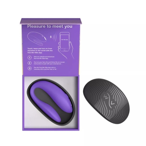 Смарт вибратор для пар силиконовый фиолетового цвета We Vibe Sync Go Light - 13