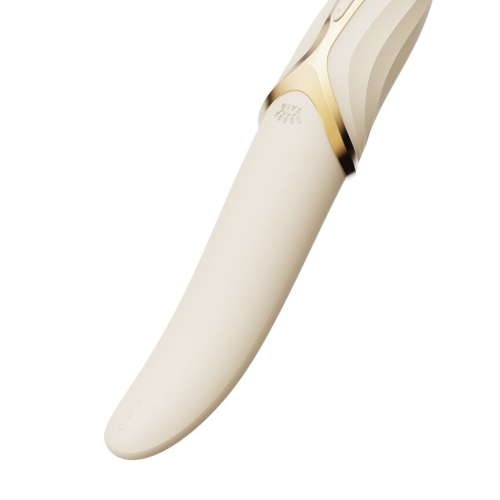 Вібратор силіконовий у надзвичайному дизайні білий Zalo EVE Ivory - 8