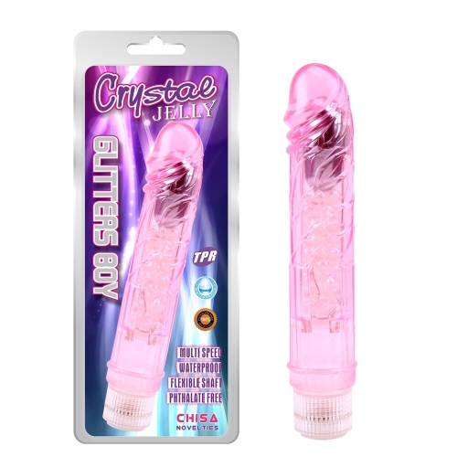 Вібратор гелевий рожевий Chisa Seduction Glitters Boy - 1
