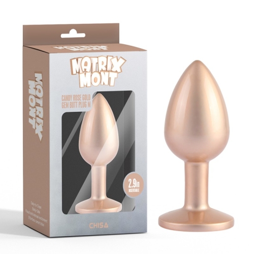 Анальна пробка із кристалом кольору рожевого золота Chisa Candy Gem Butt Plug розмір Medium - 1
