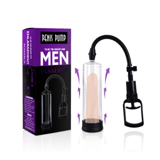 Вакуумна чоловіча помпа з ручним насосом Penis Pump - MAN POWERUP чорна