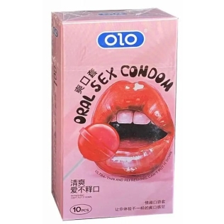 Презервативи із натурального латексу зі смаком полуниці Olo Oral Candy 10 штук