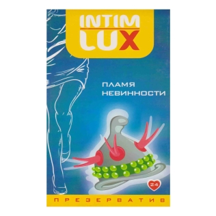 Презерватив с шариками и усиками латексный прозрачного цвета Intim lux Luxe еxclusive Пламя невинности 1 штука
