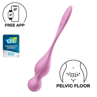 Вагинальные шарики с вибрацией и смарт управлением розового цвета Satisfyer Love Birds 1