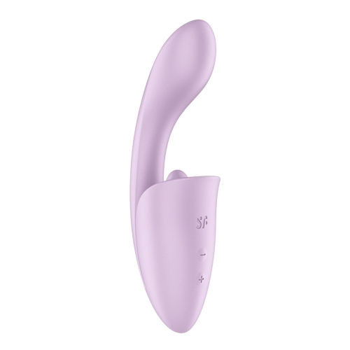 Вагінально-кліторальний вібратор із язичком бузковий Satisfyer Tongue Expert - 2