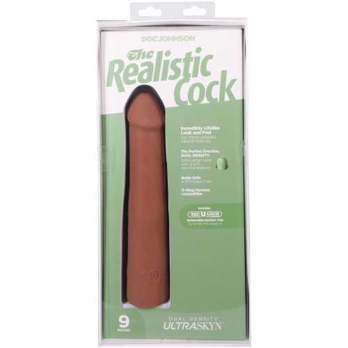 Фалоімітатор реалістичний на присосці бежевий Doc Johnson The Realistic Cock ULTRASKYN - 9 Inch Caramel - 10