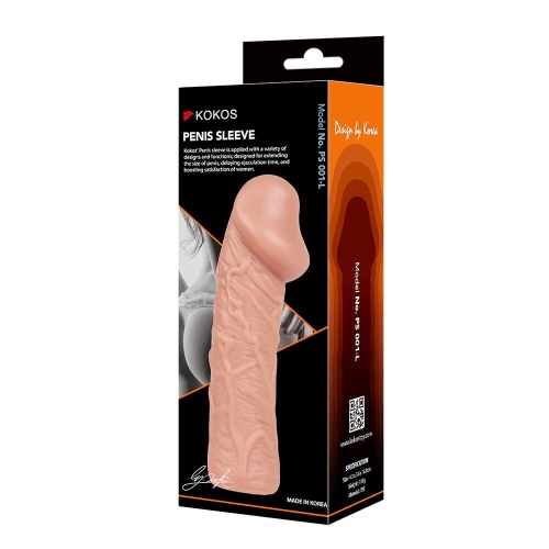 Насадка на член реалістична тілесного кольору Kokos Penis Sleeve PS 001 розмір L - 2