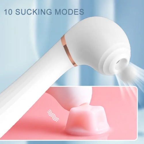Вібромасажер Ванд з вакуумом та вібрацією колір білий We love Desirable wand - 7