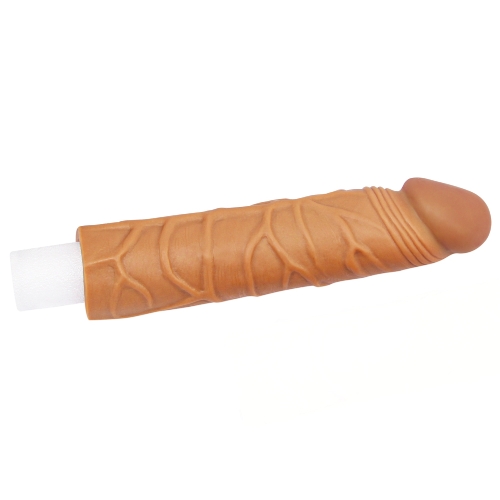 Насадка на член, що подовжує реалістична світло-коричнева Lovetoy - 4