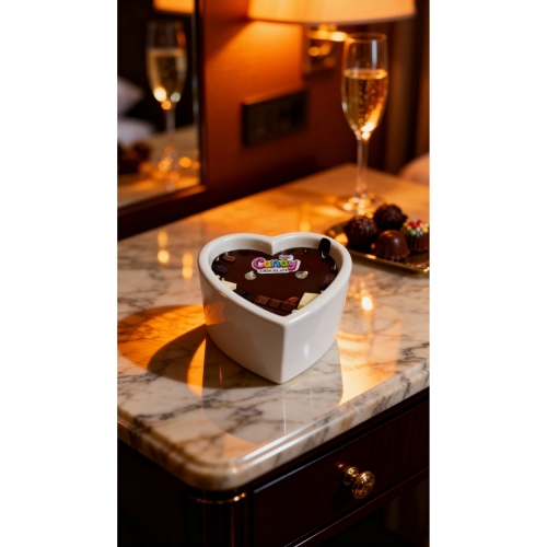 Масажна свічка у формі серця з ароматом шоколаду Candy Chocolate 70 мл - 16