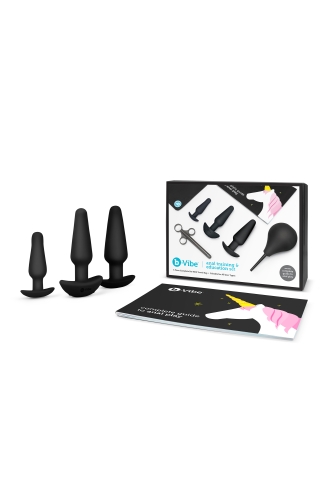 Набор анальных игрушек черного цвета B Vibe 7 предметов - 5