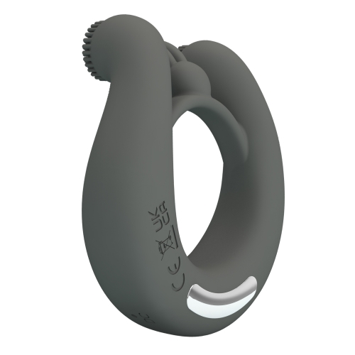 Эрекционное виброкольцо на член серое LYBAILE Pretty Love Master Ring - 5