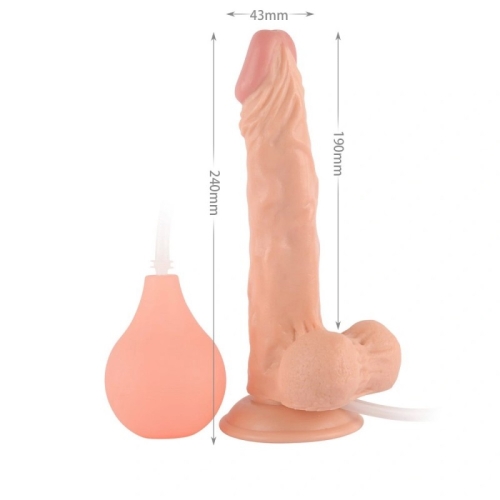 Фалоімітатор на присосці реалістичний тілесного кольору Vscnovelty Easy-Squirter Ejaculating Realistic Dildo 9.5 - 2