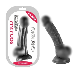 Фаллоимитатор реалистик на присоске Realistic Dong Black Mr. Rude 7.5 черный