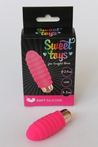 Мини вибратор силиконовый для клитора SWEET TOYS ярко-розовый L 5,3 см D 2,4 см со съемной вибропулей - 3